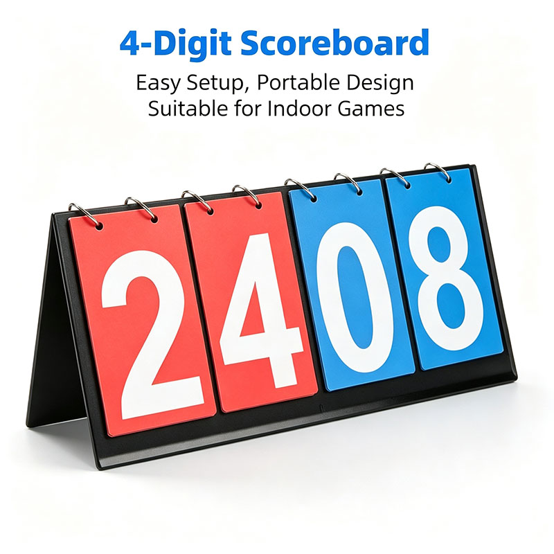 Badminton Score Counter - 4‑Digit Flip Scoreboard Portable Desktop Manual