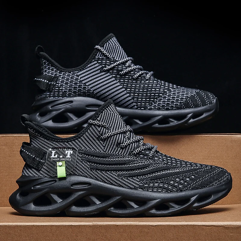 Badminton Shoes - Men Sports Running Black Jogging Shoes