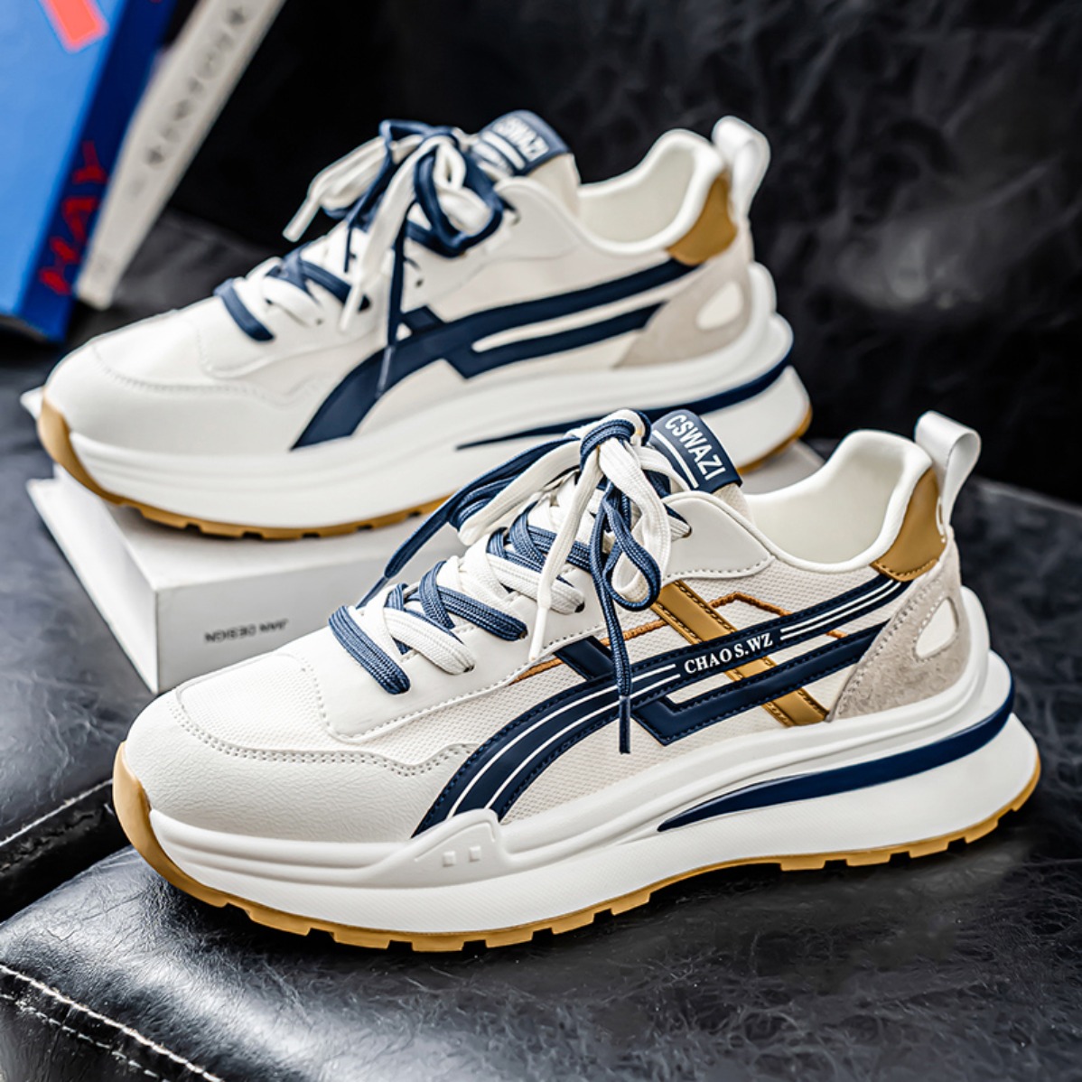 New Men Breathable Thick Sole  - Badminton Shoes ulasan dan harga