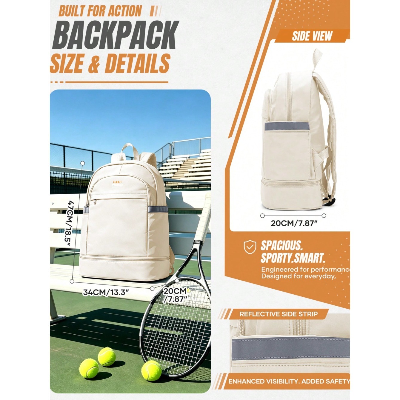 Casual Women's Backpack, Minim - Badminton Shoes ulasan dan harga